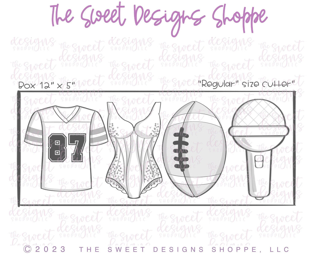 Cookie Cutters - Player & Singer Love Cookie Cutters Set - Set of 4 - Cookie Cutters - The Sweet Designs Shoppe - TSDS - - ALL,Cookie Cutter,Mini Sets,Promocode,regular sets,set,sport,sports,Taylor Swift,valentine,valentines