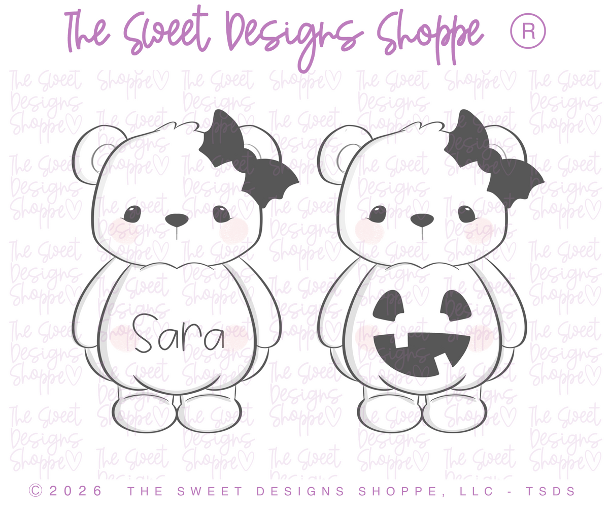 Cookie Cutters - Plush Batty Halloween Bear - Cookie Cutter - The Sweet Designs Shoppe - TSDS - - ALL,Animals,Animals and Insects,Cookie Cutter,halloween,Promocode,STL