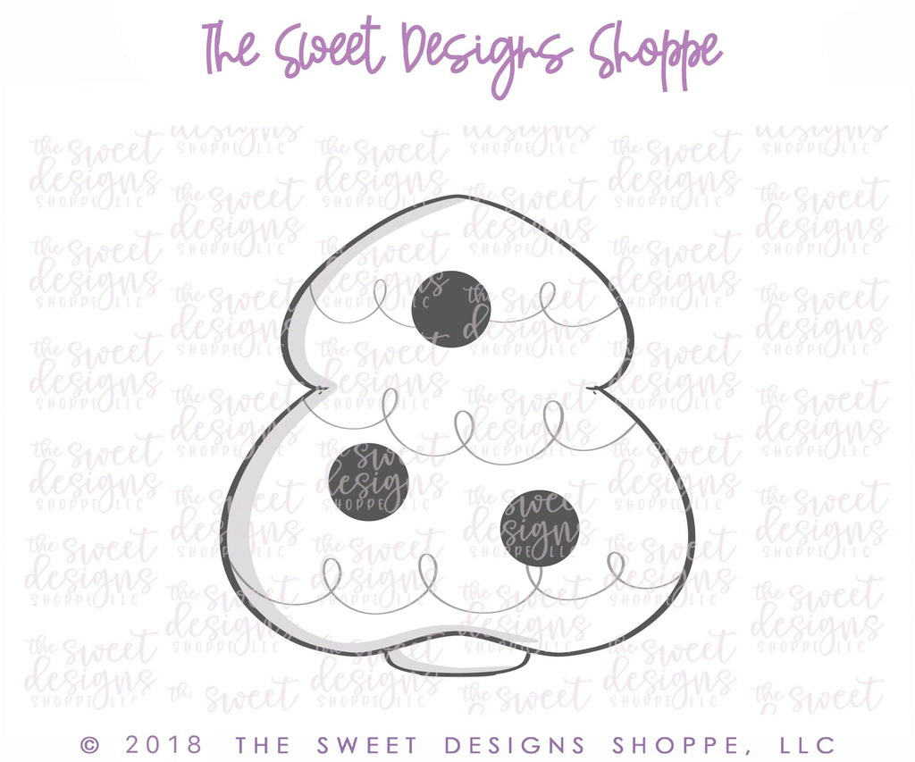 Cookie Cutters - Plush Christmas Tree V2 - Cookie Cutter - The Sweet Designs Shoppe - TSDS - - ALL,Christmas,Christmas / Winter,Cookie Cutter,Decoration,Flower,Forest,Leaves,Nature,Ornament,Promocode,STL,Tree,Winter
