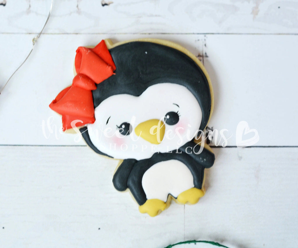 Cookie Cutters - Plush Girly Penguin - Cookie Cutter - The Sweet Designs Shoppe - - ALL, Animal, Christmas, Christmas / Winter, Cookie Cutter, Promocode, Snow, Winter