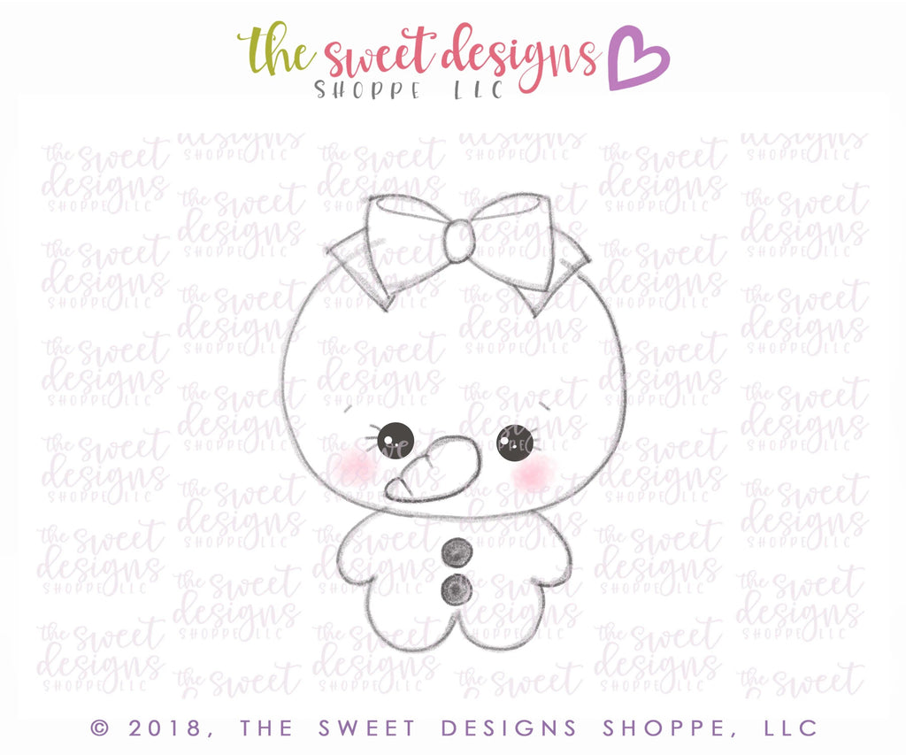 Cookie Cutters - Plush Snowgirl 2018 - Cookie Cutter - The Sweet Designs Shoppe - - 2018, ALL, Christmas, Christmas / Winter, Cookie Cutter, Promocode, Snow, snowgirl, Snowman, Winter