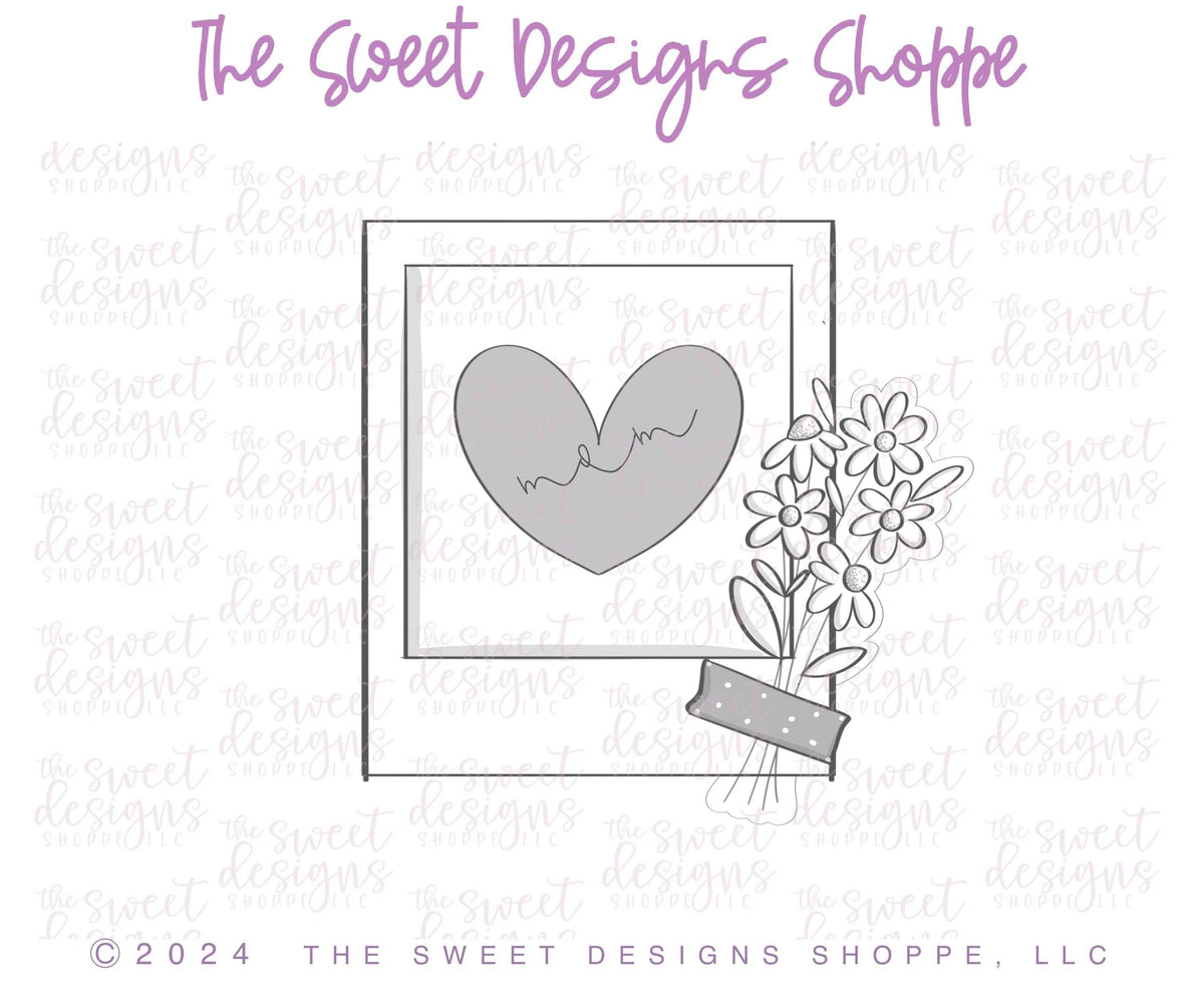 Cookie Cutters - Polaroid with Daisies - Cookie Cutter - The Sweet Designs Shoppe - TSDS - - ALL,Birthday,Cookie Cutter,Daisy,hobbie,Hobbies,Hobbies and Camping,hobby,MOM,mother,Mothers Day,photo,polaroid,Promocode,STL,travel