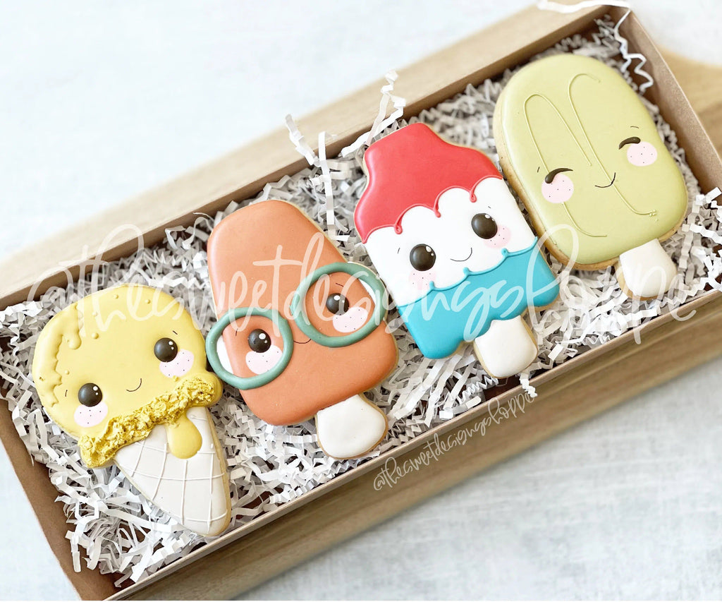 Cookie Cutters - Popsicles and Ice Cream Set - Set of 4 - Cookie Cutters - The Sweet Designs Shoppe - TSDS - - ALL,Cookie Cutter,dad,Father,father's day,grandfather,Mini Sets,Misc,Miscelaneous,Miscellaneous,Promocode,regular sets,set,STL,Summer,Sweet,Sweets