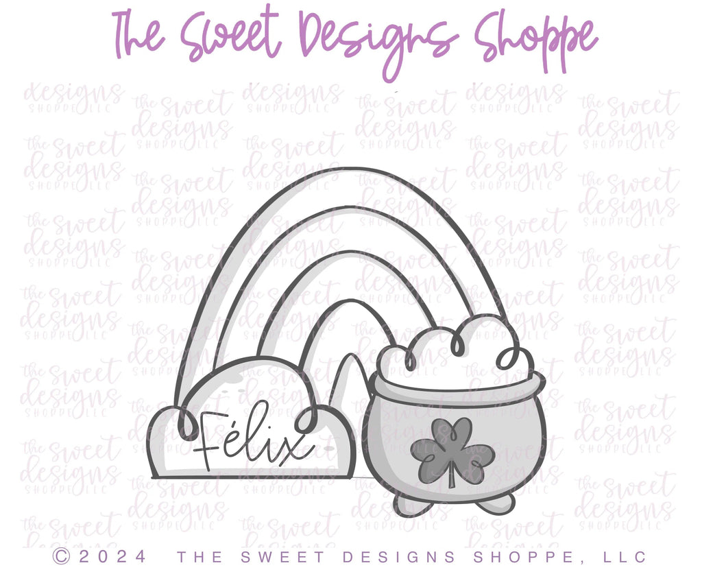 Cookie Cutters - Pot of Gold with Cloud Arch - Cookie Cutter - Sweet Designs Shoppe - - ALL, Cookie Cutter, Holiday, nature, patrick, patrick's, Promocode, St paddy, ST PATRICK, St Patrick’s Day, St. Pat, St. Patricks, summer
