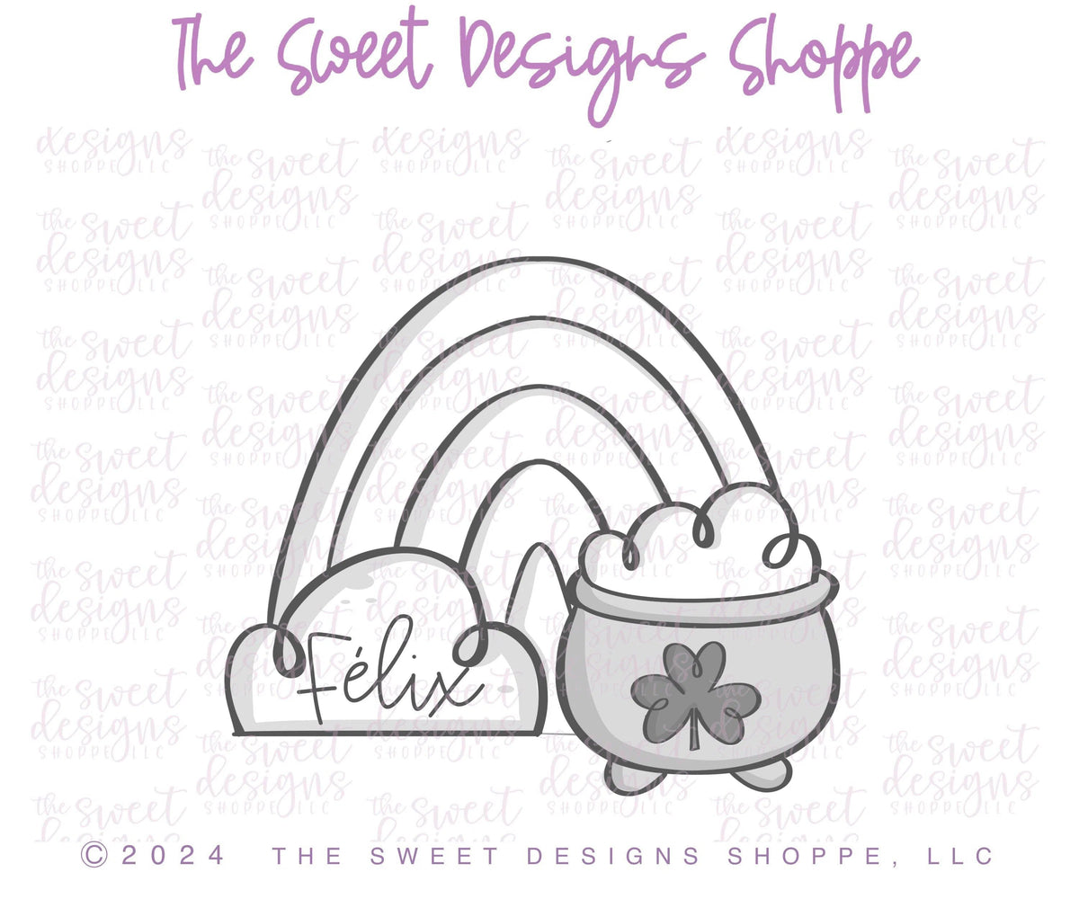 Cookie Cutters - Pot of Gold with Cloud Arch - Cookie Cutter - The Sweet Designs Shoppe - TSDS - - ALL,Cookie Cutter,Holiday,nature,patrick,patrick's,Promocode,St paddy,ST PATRICK,St Patrick’s Day,St. Pat,St. Patricks,STL,summer