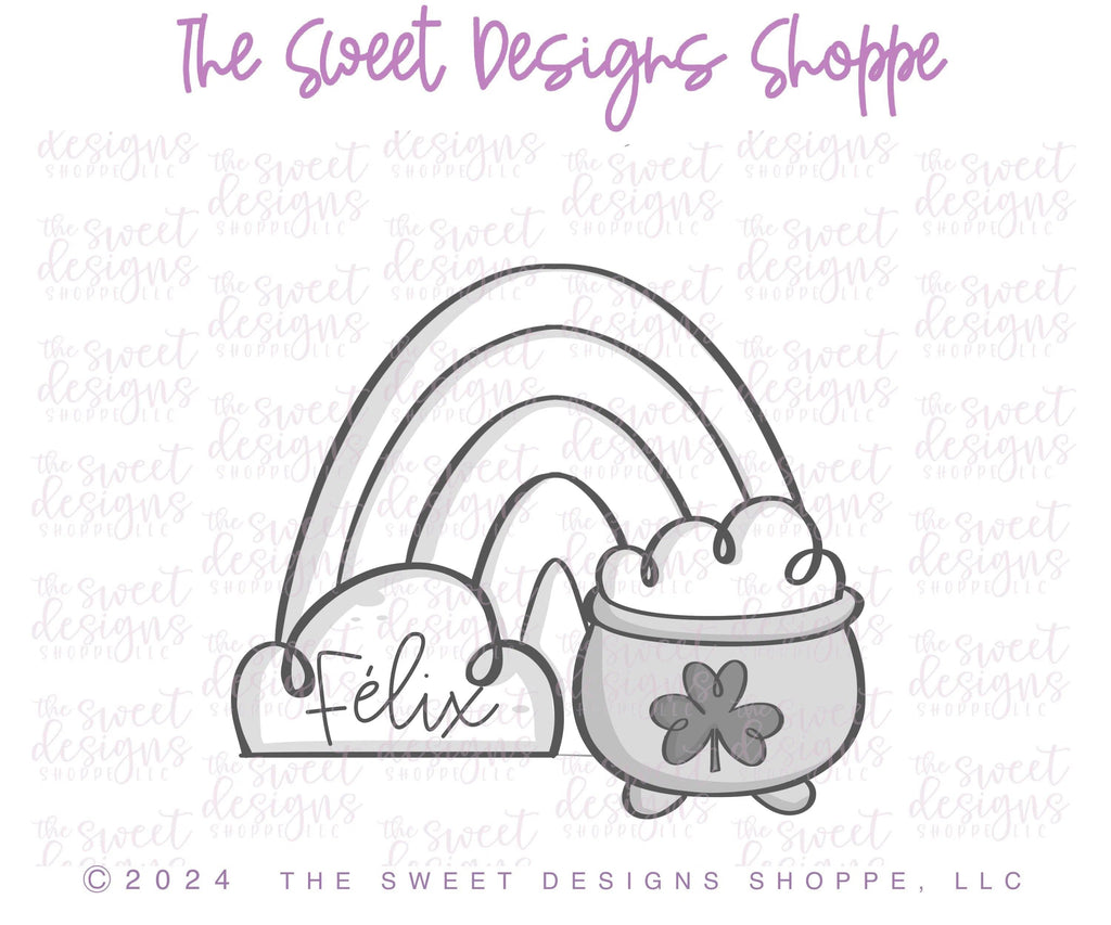 Cookie Cutters - Pot of Gold with Cloud Arch - Cookie Cutter - The Sweet Designs Shoppe - TSDS - - ALL,Cookie Cutter,Holiday,nature,patrick,patrick's,Promocode,St paddy,ST PATRICK,St Patrick’s Day,St. Pat,St. Patricks,STL,summer