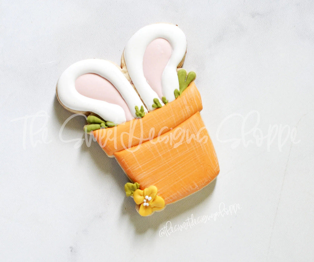 Cookie Cutters - Pot with Bunny Ears - Cookie Cutter - Sweet Designs Shoppe - - ALL, Animal, Animals, Animals and Insects, Cookie Cutter, easter, Easter / Spring, Nature, Promocode