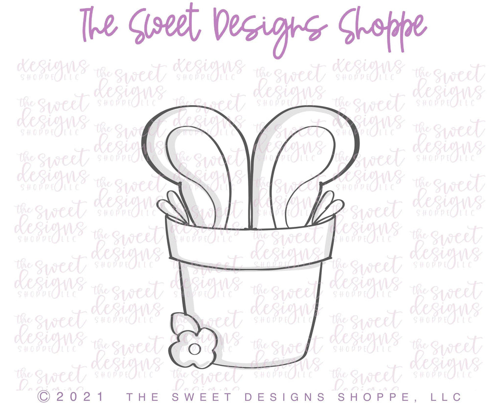 Cookie Cutters - Pot with Bunny Ears - Cookie Cutter - The Sweet Designs Shoppe - - ALL, Animal, Animals, Animals and Insects, Cookie Cutter, easter, Easter / Spring, Nature, Promocode