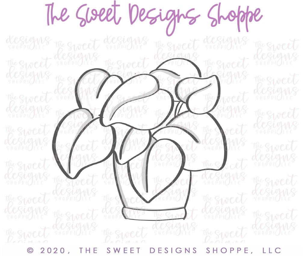 Cookie Cutters - Pothos House Plant - Cookie Cutter - Sweet Designs Shoppe - - 042620, ALL, Cookie Cutter, Flower, mother, Mothers Day, Nature, Promocode, Spring, tree, Trees, Trees Leaves and Flowers