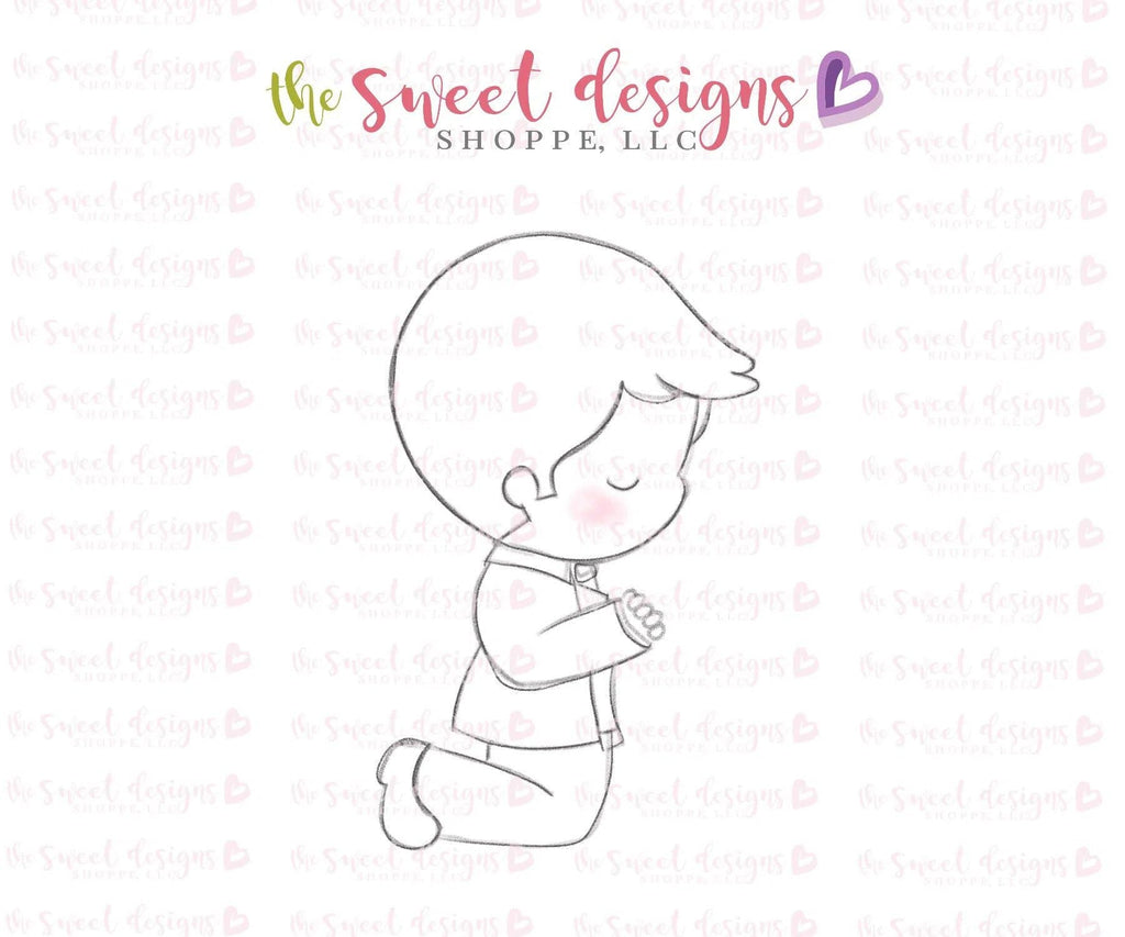Cookie Cutters - Praying Boy - Felix v2- Cookie Cutter - The Sweet Designs Shoppe - TSDS - - ALL,communion,Cookie Cutter,First Communion,Promocode,Religious