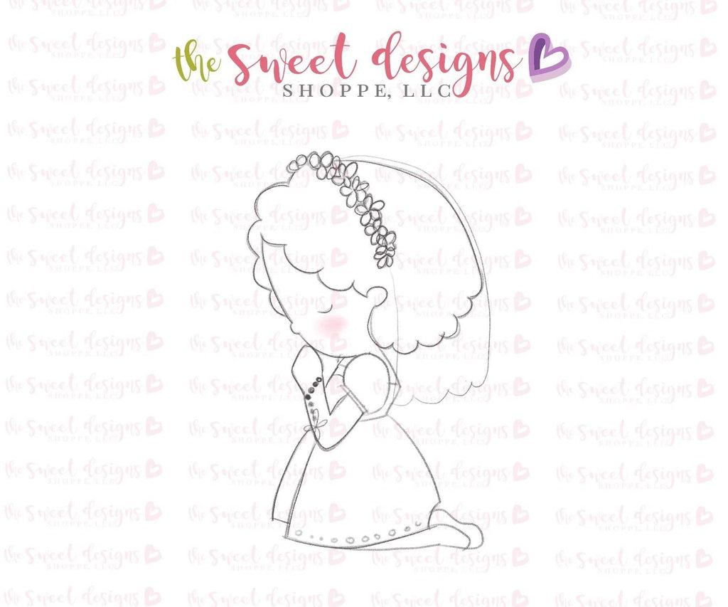 Cookie Cutters - Praying Girl - Sara v2- Cookie Cutter - The Sweet Designs Shoppe - TSDS - - ALL,communion,Cookie Cutter,First Communion,Promocode,Religious