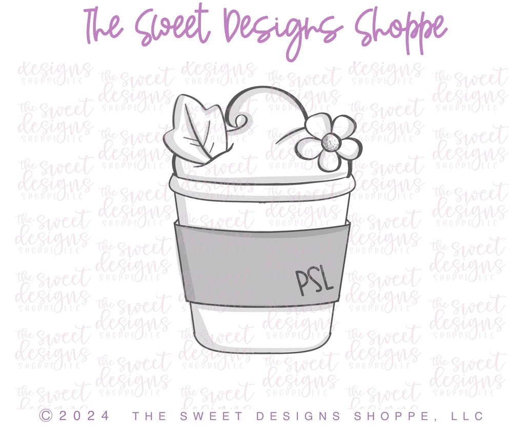 Cookie Cutters - PSL Coffee Paper Cup - Cookie Cutter - The Sweet Designs Shoppe - - ALL, beverage, Coffee, Cookie Cutter, Food, Food & Beverages, Food and Beverage, halloween, mug, mugs, new, Promocode, sips