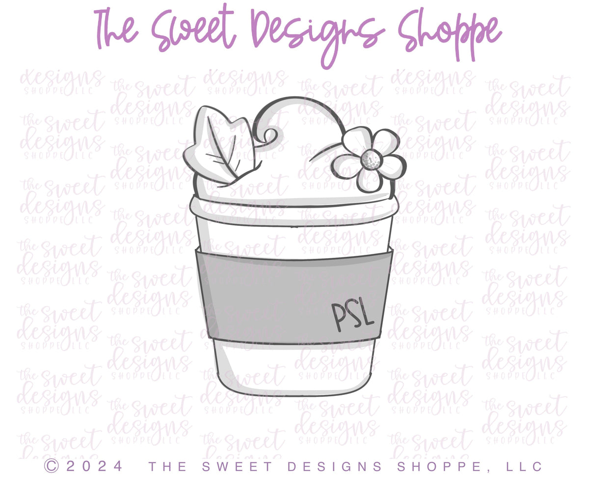 Cookie Cutters - PSL Coffee Paper Cup - Cookie Cutter - The Sweet Designs Shoppe - TSDS - - ALL,beverage,Coffee,Cookie Cutter,Food,Food & Beverages,Food and Beverage,halloween,mug,mugs,Promocode,sips,STL