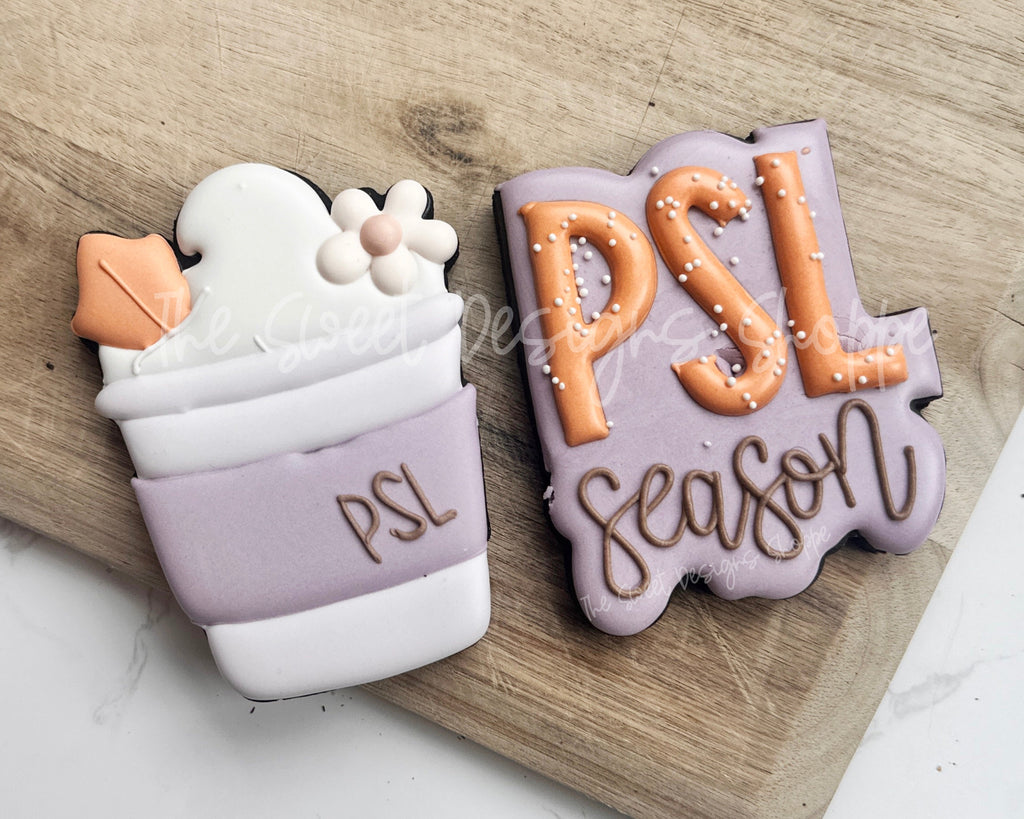 Cookie Cutters - PSL Coffee Season Cookie Cutter Set - Set of 2 - Cookie Cutters - The Sweet Designs Shoppe - TSDS - - ALL,Cookie Cutter,halloween,Halloween set,Halloween Sets,Mini Sets,Plaque,Plaques,PLAQUES HANDLETTERING,Promocode,regular sets,set