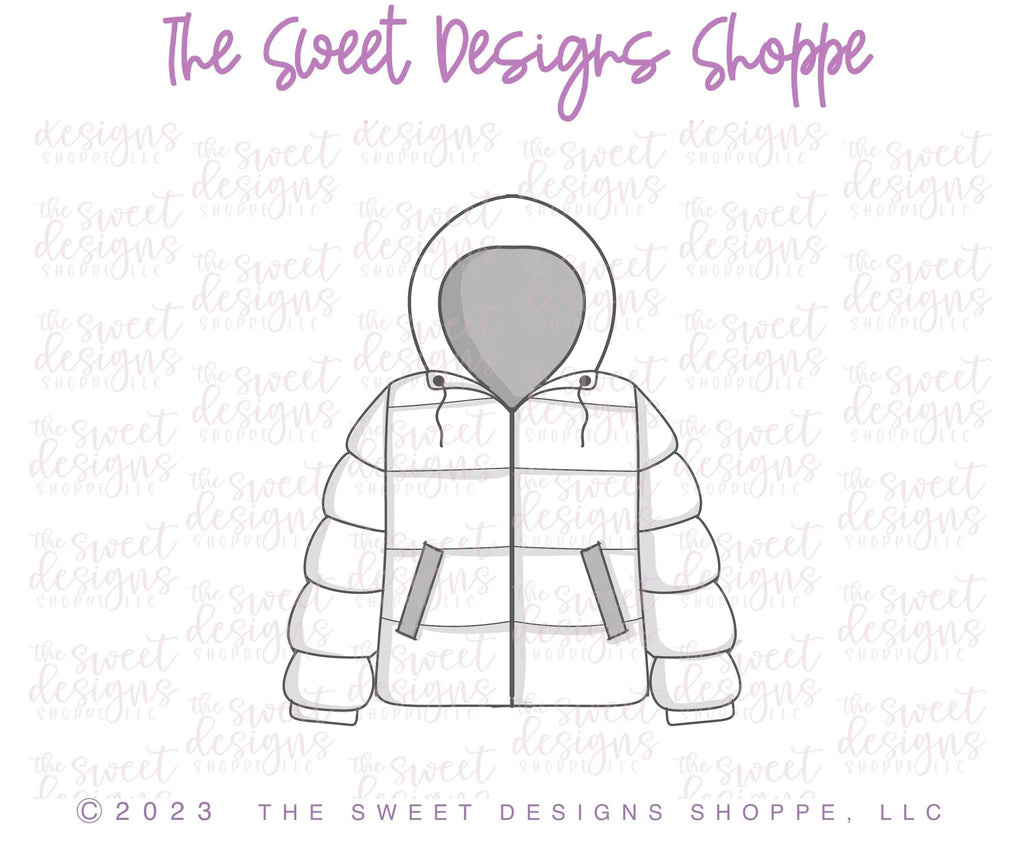 Cookie Cutters - Puffy Jacket - Cookie Cutter - The Sweet Designs Shoppe - - Accesories, ALL, Christmas, Christmas / Winter, Christmas Cookies, Clothing / Accessories, Cookie Cutter, dad, Fashion, Girl, Promocode, Winter