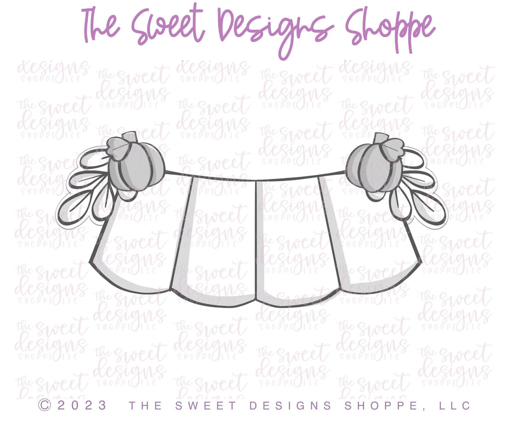 Cookie Cutters - Pumpkin Bunting - Plaque - Cookie Cutter - The Sweet Designs Shoppe - TSDS - - ALL,Bunting,Cookie Cutter,Fall,Fall / Halloween,Fall / Thanksgiving,Plaque,Plaques,PLAQUES HANDLETTERING,Promocode,Pumpkin,Sweet,Sweets