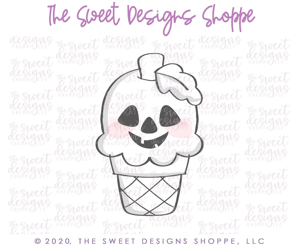 Cookie Cutters - Pumpkin Ice Cream - Cookie Cutter - The Sweet Designs Shoppe - - ALL, cone, Cookie Cutter, Food, Food and Beverage, Food beverages, halloween, icecream, Promocode, Summer, Sweet, Sweets