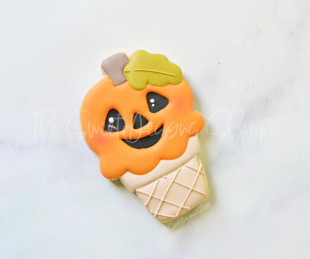 Cookie Cutters - Pumpkin Ice Cream - Cookie Cutter - The Sweet Designs Shoppe - - ALL, cone, Cookie Cutter, Food, Food and Beverage, Food beverages, halloween, icecream, Promocode, Summer, Sweet, Sweets