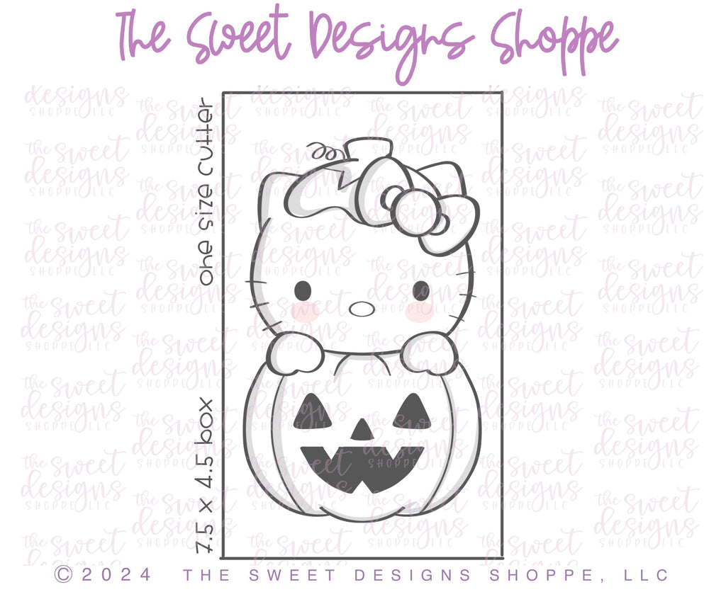 Cookie Cutters - Pumpkin Kitty Set - 2 Piece Set - Cookie Cutters - The Sweet Designs Shoppe - - ALL, Animal, Animals, Animals and Insects, Cookie Cutter, halloween, hello kitty, new, Promocode, regular sets, set, sets, STL