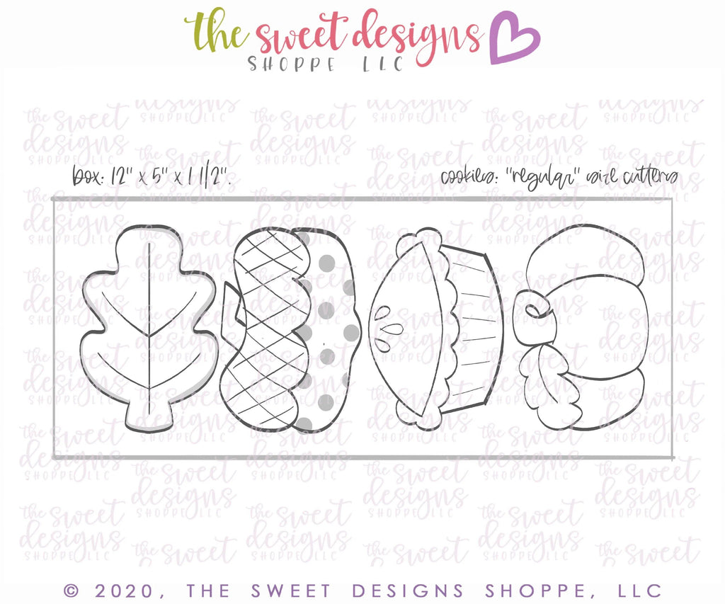 Cookie Cutters - Pumpkin Pie Set - Cookie Cutters - The Sweet Designs Shoppe - TSDS - - ALL,Cookie Cutter,fall,Fall / Thanksgiving,Mini Sets,Promocode,regular sets,set,STL
