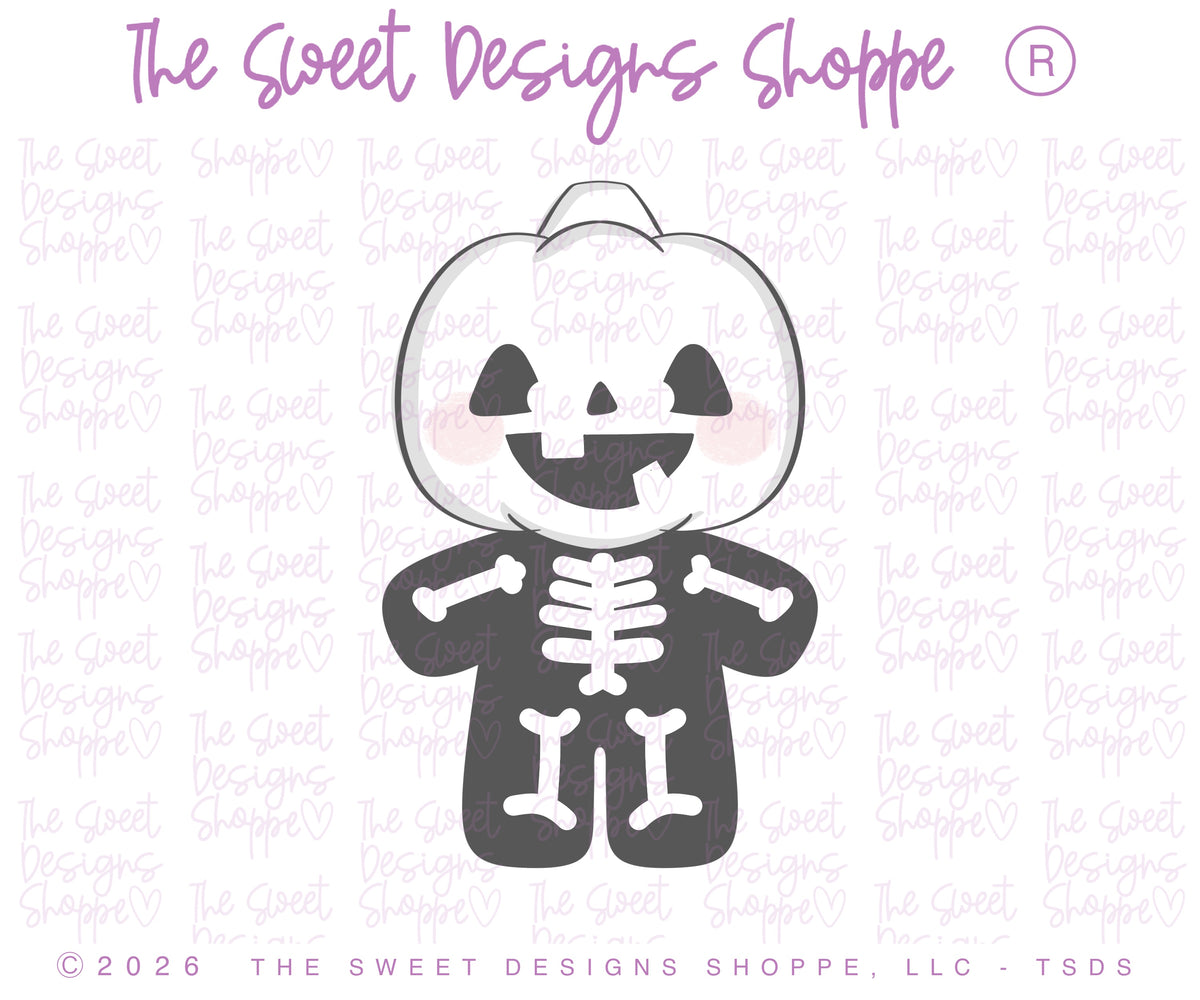 Cookie Cutters - Pumpkin Skeleton - Cookie Cutter - The Sweet Designs Shoppe - TSDS - - ALL,Cookie Cutter,halloween,Promocode,STL
