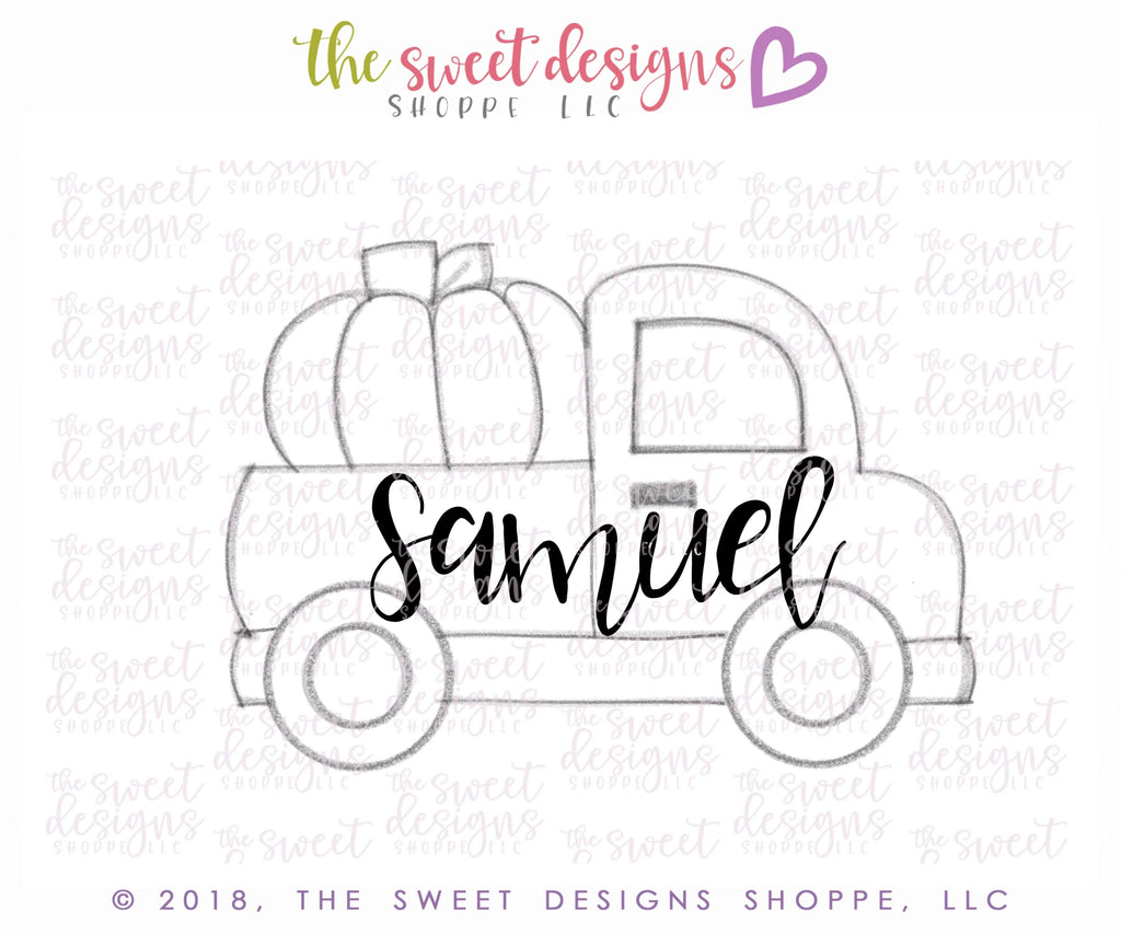 Cookie Cutters - Pumpkin Truck - Cookie Cutter - The Sweet Designs Shoppe - TSDS - - ALL,Autumn,Clothing / Accessories,Cookie Cutter,Fall,Fall / Halloween,Fall / Thanksgiving,Food,Food & Beverages,halloween,pilgrim,Promocode,thanksgiving