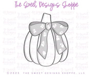 Cookie Cutters - Pumpkin with Bow - Cookie Cutter - The Sweet Designs Shoppe - TSDS - - ALL,basic pumpkin,Cookie Cutter,Coquette,Fall,Fall / Thanksgiving,Fall Halloween,Fall Vibes,five rib basic pumpkin,halloween,Halloween / Fall / Thanksgiving,happy halloween,Promocode,pumpkin with bow,STL