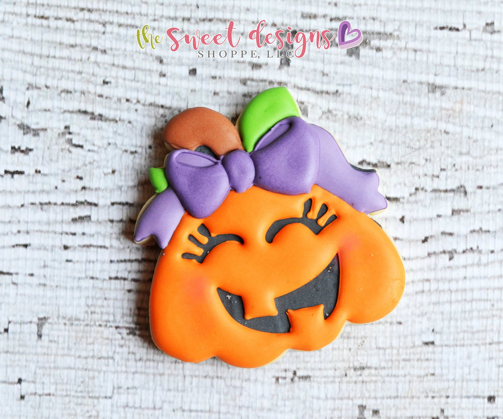 Cookie Cutters - Pumpkin with Bow v2- Cookie Cutter - Sweet Designs Shoppe - - ALL, Cookie Cutter, Fall, Fall / Halloween, Fall / Thanksgiving, Food, Food & Beverages, Halloween, Promocode, Pumpkin, thanksgiving