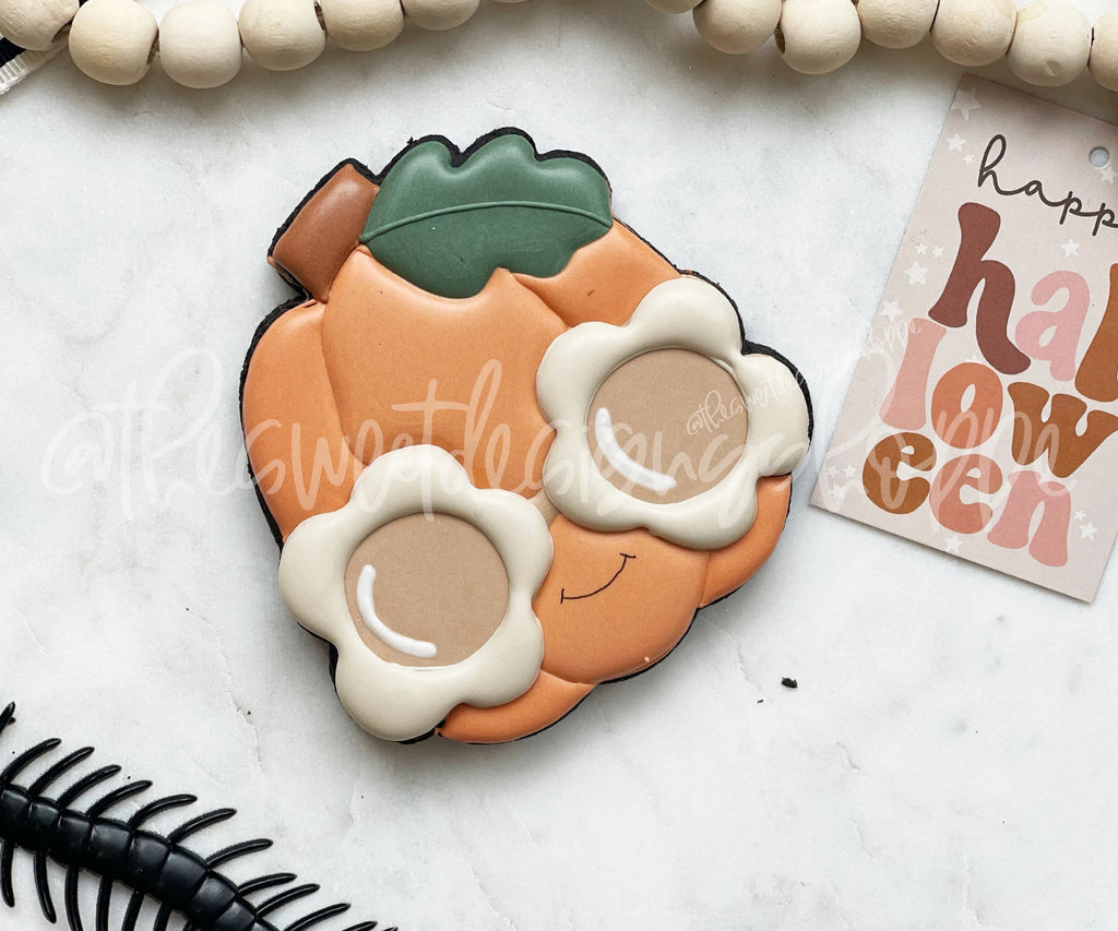 Cookie Cutters - Pumpkin with Daisy Glasses - Cookie Cutter - Sweet Designs Shoppe - - ALL, Autumn, Cookie Cutter, Fall, Fall / Halloween, Fall / Thanksgiving, Fruits and Vegetables, Halloween, Promocode, Pumpkin, thanksgiving