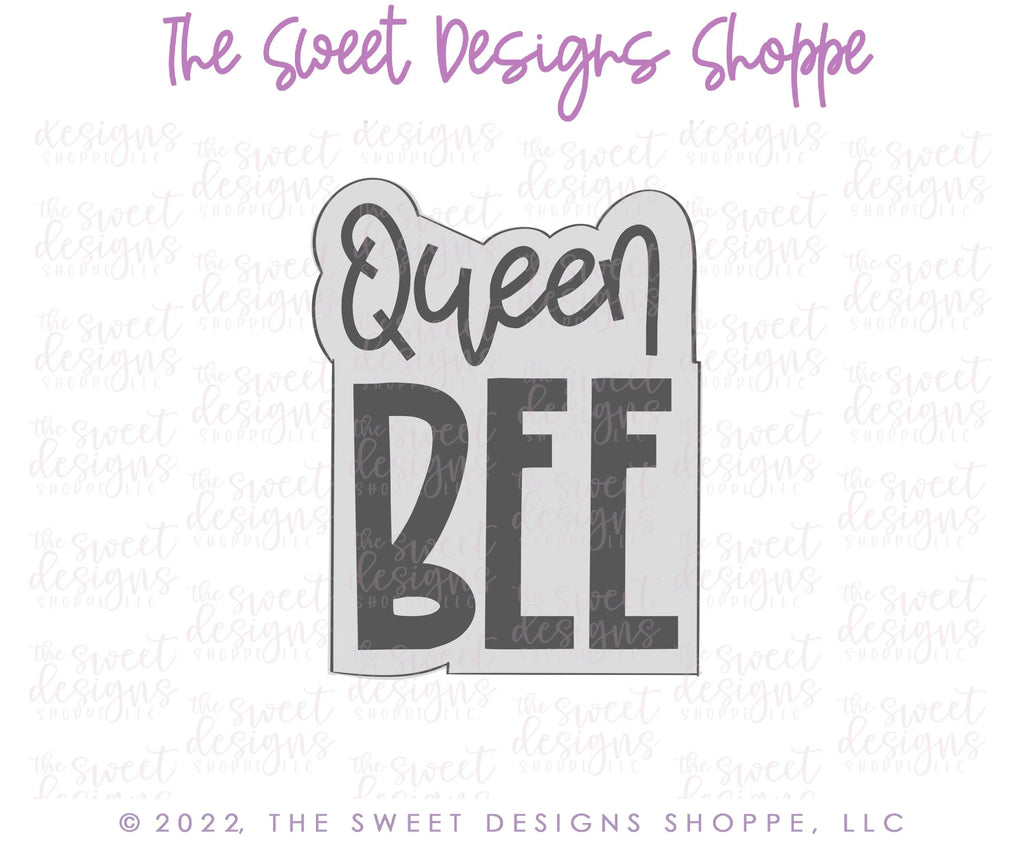 Cookie Cutters - Queen Bee Modern Plaque - Cookie Cutter - Sweet Designs Shoppe - - ALL, Animal, animal plaque, Animals, Animals and Insects, Cookie Cutter, MOM, Mom Plaque, mother, mothers DAY, Plaque, Plaques, Promocode