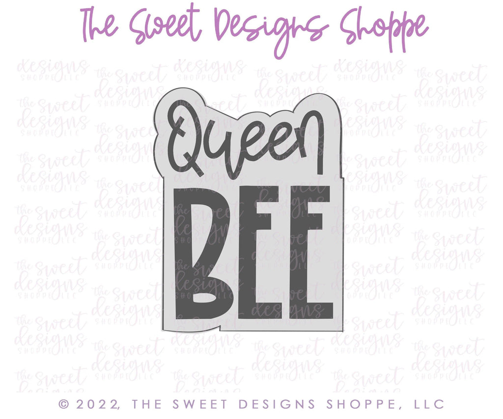 Cookie Cutters - Queen Bee Modern Plaque - Cookie Cutter - The Sweet Designs Shoppe - - ALL, Animal, animal plaque, Animals, Animals and Insects, Cookie Cutter, MOM, Mom Plaque, mother, mothers DAY, Plaque, Plaques, Promocode