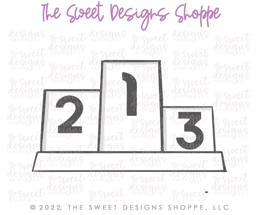 Cookie Cutters - Race Podium - Cookie Cutter - The Sweet Designs Shoppe - TSDS - - ALL,baby toys,car,Cookie Cutter,first place,formula,formula 1,kids,Kids / Fantasy,nascar,olympic,Promocode,race,sports,toys,transportation