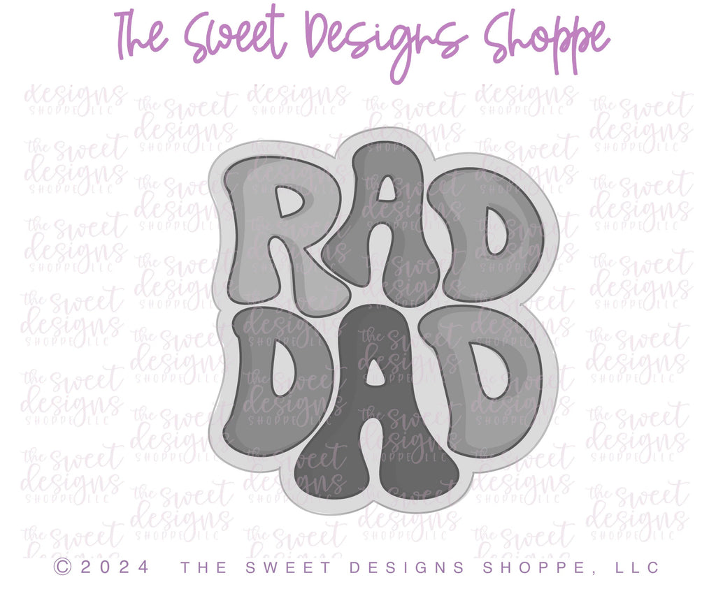 Cookie Cutters - Rad Dad Plaque - Cookie Cutter - Sweet Designs Shoppe - - ALL, Cookie Cutter, dad, Father, Fathers Day, grandfather, new, Plaque, Plaques, PLAQUES HANDLETTERING, Promocode