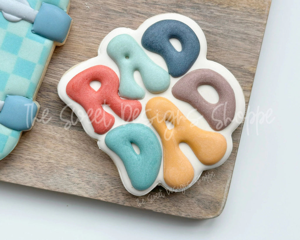 Cookie Cutters - Rad Dad Plaque - Cookie Cutter - The Sweet Designs Shoppe - TSDS - - ALL,Cookie Cutter,dad,Father,Fathers Day,grandfather,Plaque,Plaques,PLAQUES HANDLETTERING,Promocode