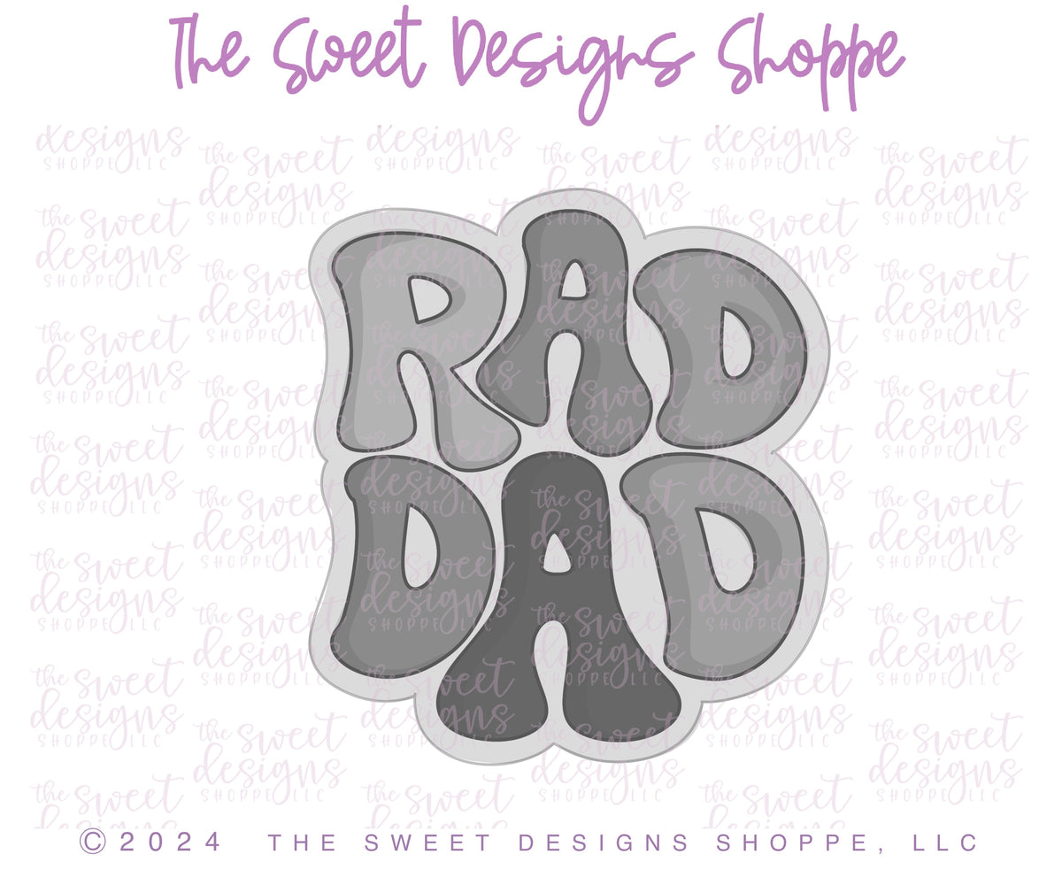 Cookie Cutters - Rad Dad & Skateboard Cookie Cutter Set - Set of 2 - Cookie Cutters - The Sweet Designs Shoppe - TSDS - - ALL,Cookie Cutter,dad,Father,Fathers Day,grandfather,Mini Sets,Plaque,Plaques,PLAQUES HANDLETTERING,Promocode,regular sets,set,sport,sports,STL,transportation