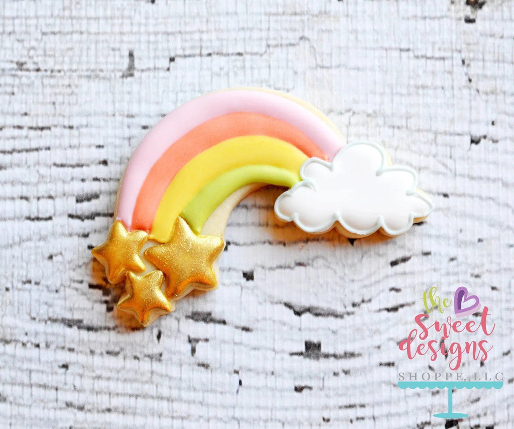 Cookie Cutters - Rainbow and Stars v2 - Cookie Cutter - The Sweet Designs Shoppe - - ALL, Cookie Cutter, fantasy, Nature, Promocode, Rain, Spring, St paddy, ST PATRICK, St Patrick’s Day, St. Pat, st. patrick's, Trees Leaves and Flowers, Valentines, Weather