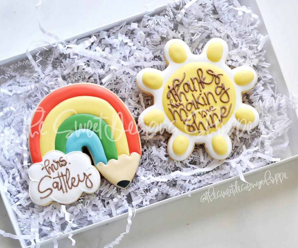 Cookie Cutters - Rainbow and Sun - Set of 2 - Cookie Cutters - The Sweet Designs Shoppe - Set of 2 - Cutters - ALL, back to school, Cookie Cutter, garden, gardening, Grad, graduations, Nature, Promocode, regular sets, School, School / Graduation, School Bus, school collection 2019, school supplies, set, Teacher, Teacher Appreciation