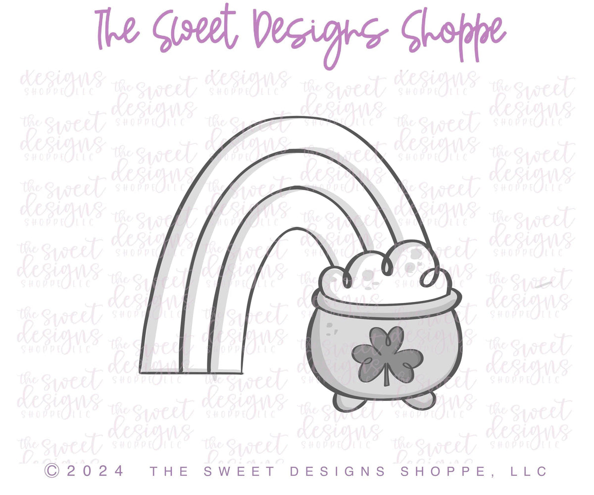 Cookie Cutters - Rainbow to Pot of Gold - Cookie Cutter - The Sweet Designs Shoppe - TSDS - - ALL,Cookie Cutter,Holiday,nature,patrick,patrick's,Promocode,St paddy,ST PATRICK,St Patrick’s Day,St. Pat,St. Patricks,STL,summer