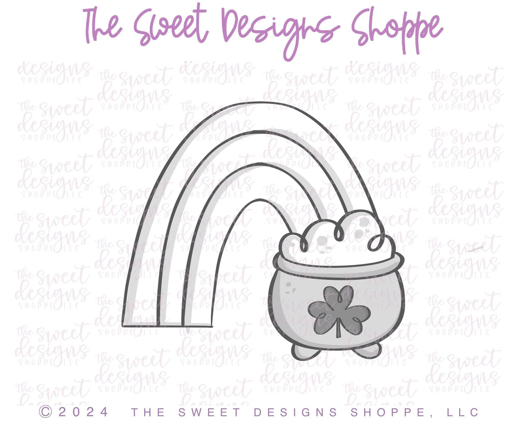 Cookie Cutters - Rainbow to Pot of Gold - Cookie Cutter - The Sweet Designs Shoppe - TSDS - - ALL,Cookie Cutter,Holiday,nature,patrick,patrick's,Promocode,St paddy,ST PATRICK,St Patrick’s Day,St. Pat,St. Patricks,STL,summer