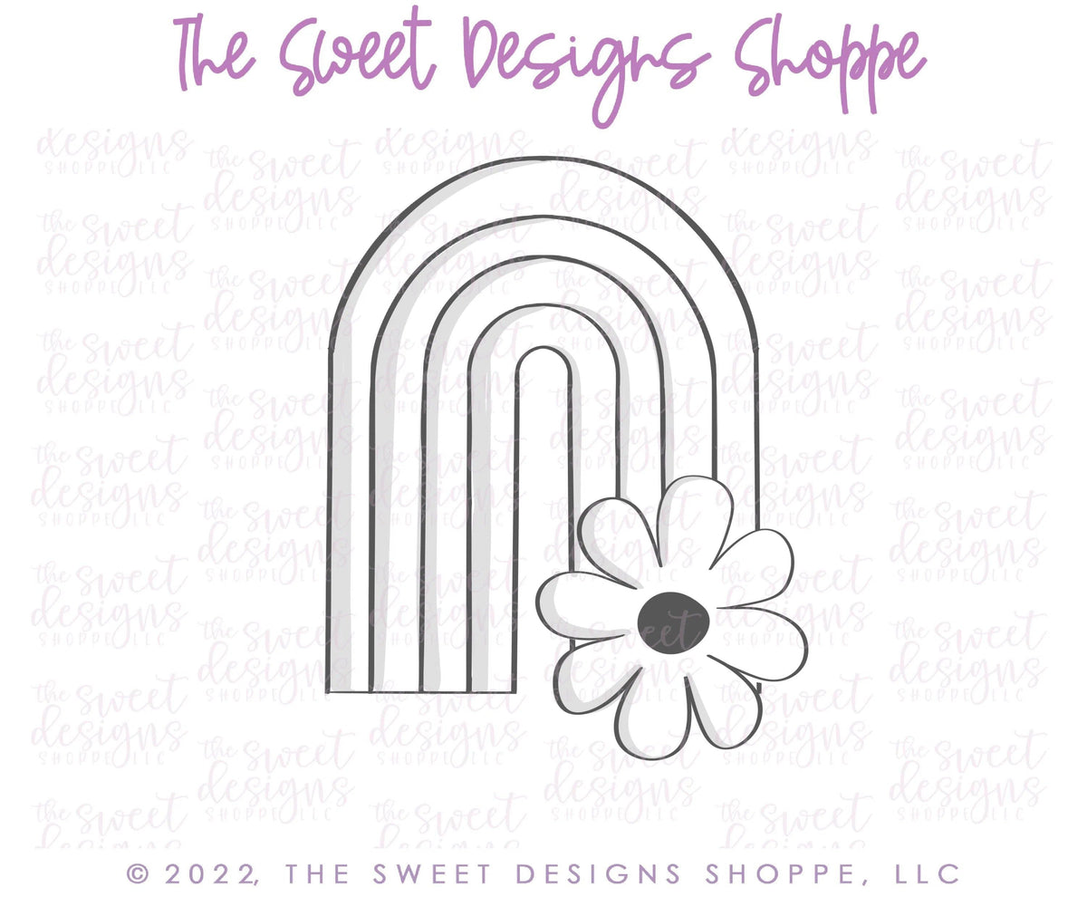 Cookie Cutters - Rainbow with Daisy - Cookie Cutter - The Sweet Designs Shoppe - TSDS - - ALL,Baby / Kids,Birthday,Cookie Cutter,Easter / Spring,kids,Kids / Fantasy,Nature,Promocode,Spring,ST PATRICK,St Patrick’s Day,St. Pat,st. patrick's,STL,Summer