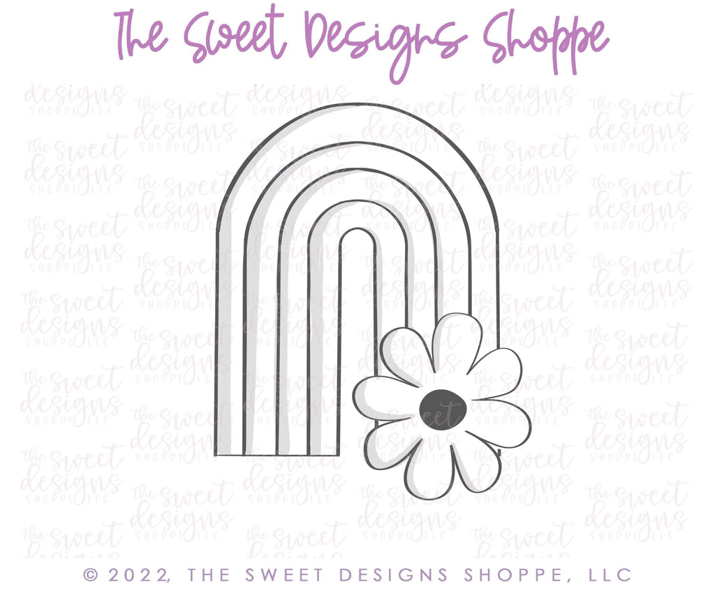 Cookie Cutters - Rainbow with Daisy - Cookie Cutter - The Sweet Designs Shoppe - TSDS - - ALL,Baby / Kids,Birthday,Cookie Cutter,Easter / Spring,kids,Kids / Fantasy,Nature,Promocode,Spring,ST PATRICK,St Patrick’s Day,St. Pat,st. patrick's,STL,Summer