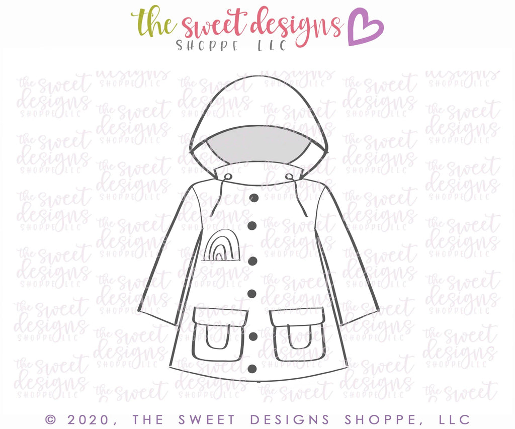 Cookie Cutters - Raincoat - Cookie Cutter - The Sweet Designs Shoppe - TSDS - - Accesories,Accessories,ALL,Clothing / Accessories,Cookie Cutter,Easter / Spring,garden,gardening,Misc,Miscelaneous,Miscellaneous,other,Promocode,rain,Spring