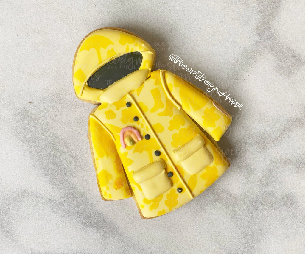 Cookie Cutters - Raincoat - Cookie Cutter - The Sweet Designs Shoppe - TSDS - - Accesories,Accessories,ALL,Clothing / Accessories,Cookie Cutter,Easter / Spring,garden,gardening,Misc,Miscelaneous,Miscellaneous,other,Promocode,rain,Spring