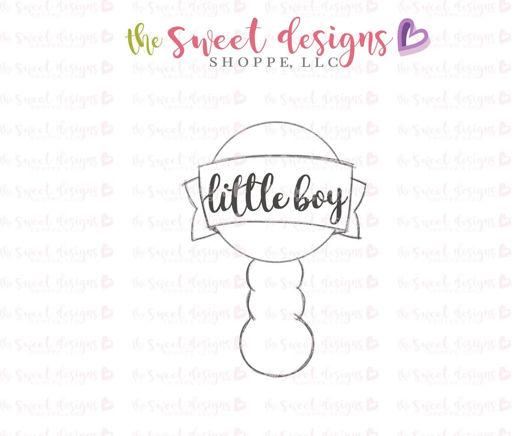 Cookie Cutters - Rattle with Ribbon 2018 - Cookie Cutter - Sweet Designs Shoppe - - ALL, Baby, baby shower, baby toys, Cookie Cutter, Customize, Promocode, toys