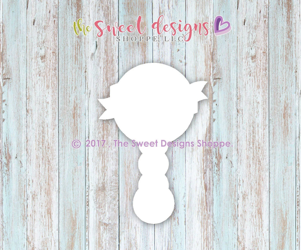 Cookie Cutters - Rattle with Ribbon v2- Cookie Cutter - The Sweet Designs Shoppe - - ALL, Baby, baby rattle, baby shower, Bow, Cookie Cutter, Promocode, rattle