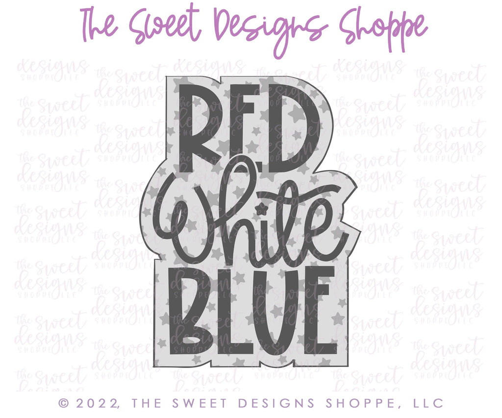 Cookie Cutters - Red, White and Blue Modern Plaque - Cookie Cutter - Sweet Designs Shoppe - - 4th, 4th July, 4th of July, ALL, Cookie Cutter, Customize, fourth of July, Independence, Lettering, Patriotic, Plaque, Plaques, Promocode, Summer