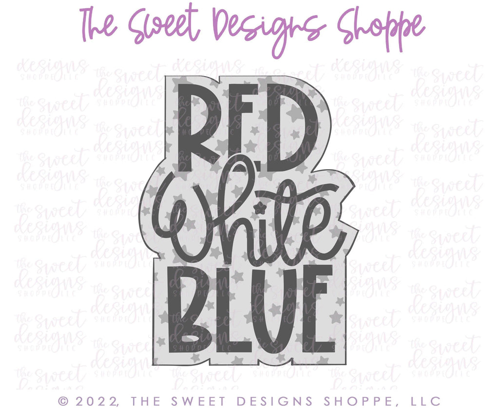 Cookie Cutters - Red, White and Blue Modern Plaque - Cookie Cutter - The Sweet Designs Shoppe - - 4th, 4th July, 4th of July, ALL, Cookie Cutter, Customize, fourth of July, Independence, Lettering, Patriotic, Plaque, Plaques, Promocode, Summer, USA