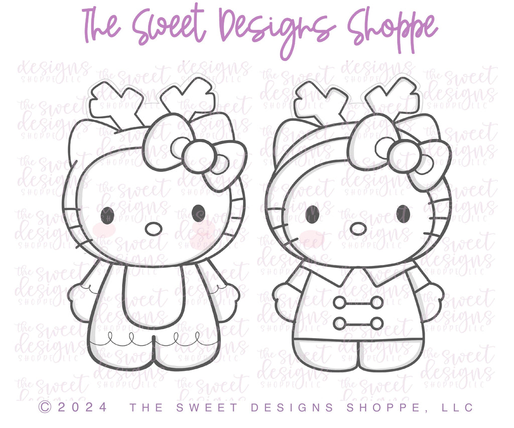 Cookie Cutters - Reindeer Kitty - Cookie Cutter - The Sweet Designs Shoppe - - ALL, Christmas, Christmas / Winter, Christmas Cookies, Cookie Cutter, hello kitty, Kitty, new, Promocode, STL