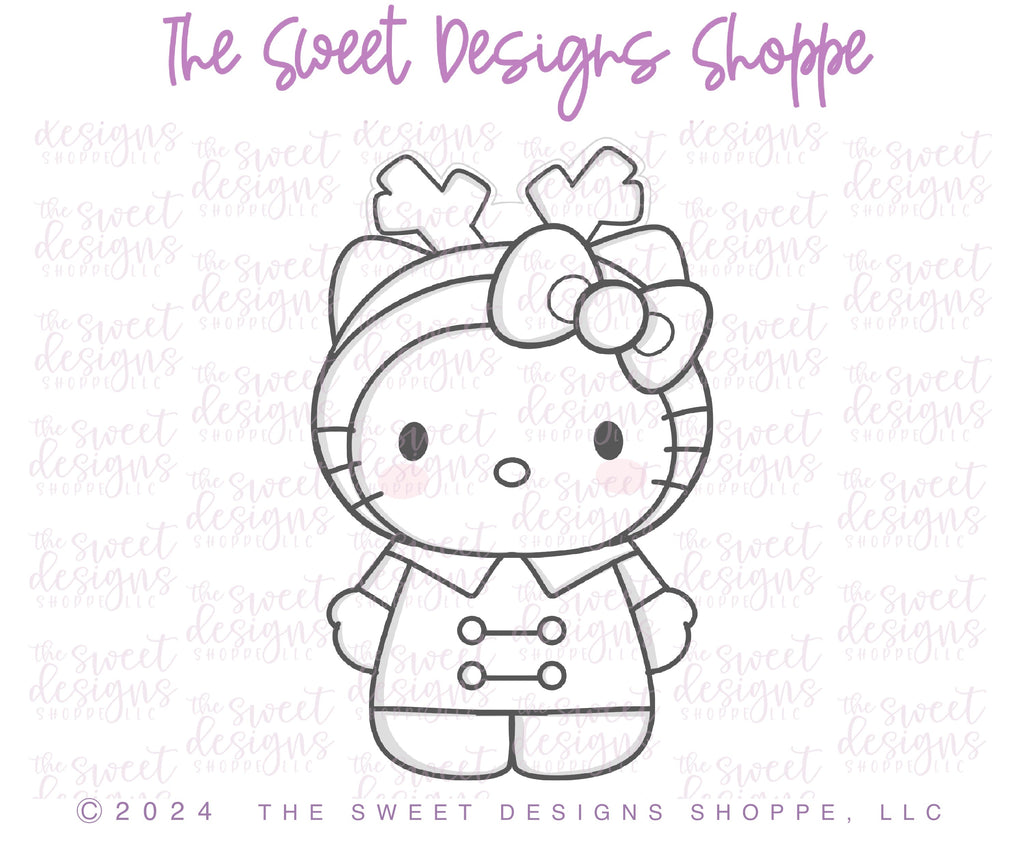 Cookie Cutters - Reindeer Kitty - Cookie Cutter - The Sweet Designs Shoppe - - ALL, Christmas, Christmas / Winter, Christmas Cookies, Cookie Cutter, hello kitty, Kitty, new, Promocode, STL