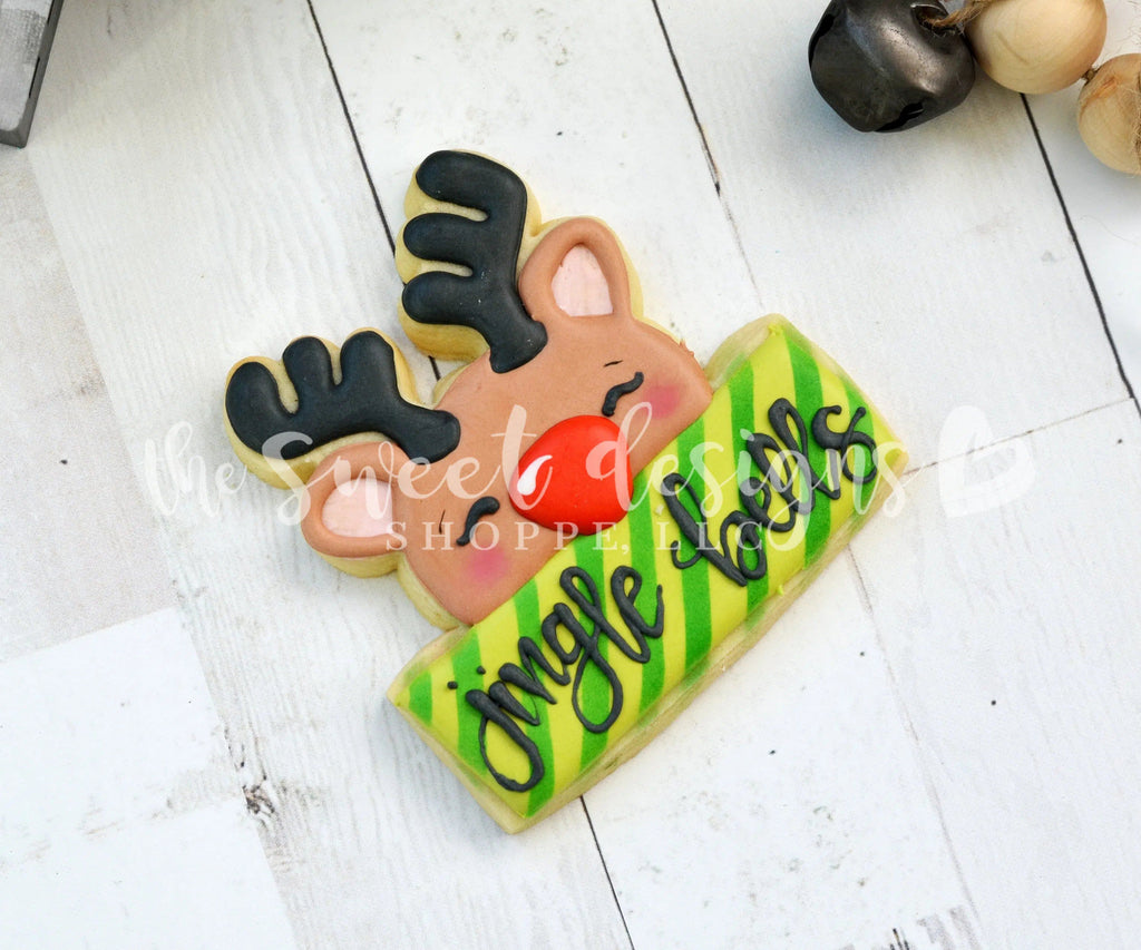 Cookie Cutters - Reindeer Plaque 2018 - Cookie Cutter - Sweet Designs Shoppe - - ALL, Animal, Christmas, Christmas / Winter, Cookie Cutter, Ginger boy, Ginger bread, Ginger girl, gingerbread, Personalized, Plaque, Promocode